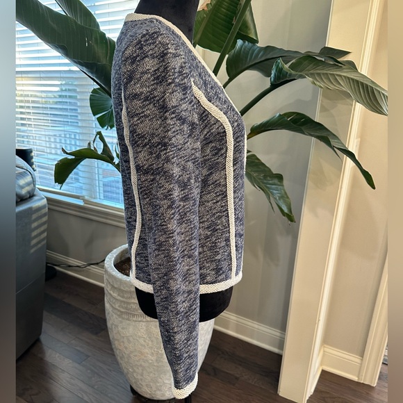 Tart Collections Georgiana Sweater Jacket Navy Cream Women Large - Picture 10 of 12